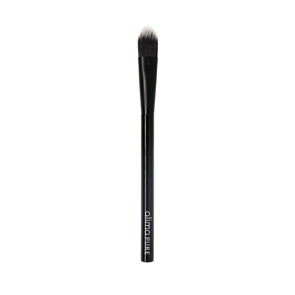 A single tapered makeup brush isolated on a white background.
