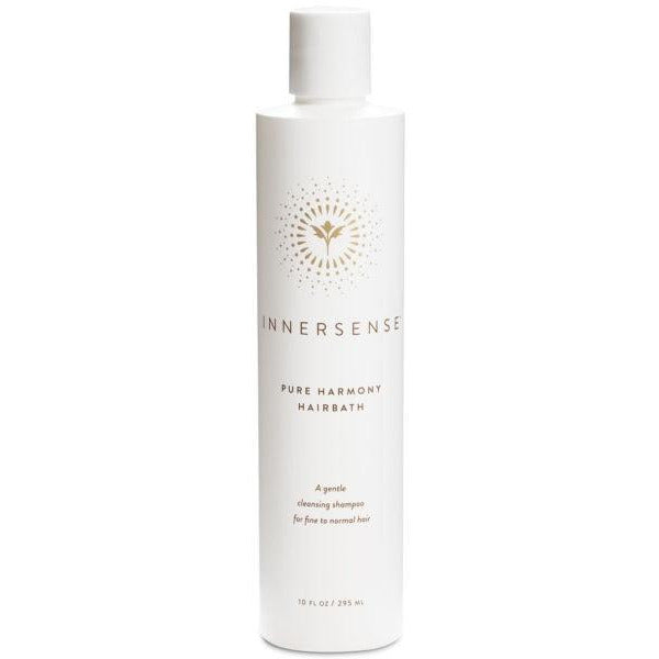 A bottle of innersense pure harmony hairbath shampoo for fine to normal hair.
