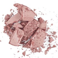 Crumbled pink eyeshadow makeup isolated on a white background.