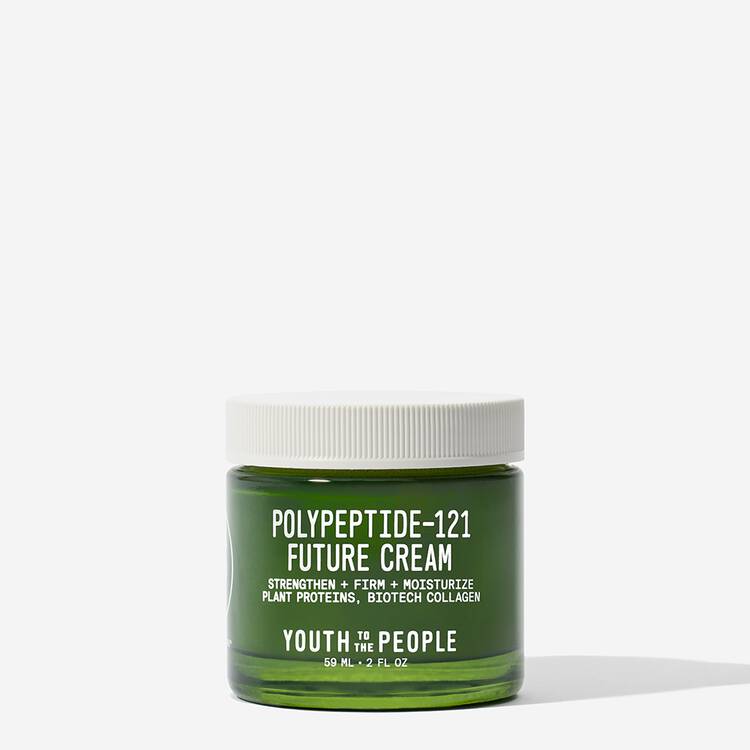 A jar of youth to the people polypeptide-121 future cream against a white background.