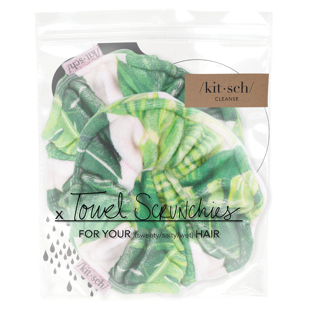 A package of towel scrunchies designed for wet hair.