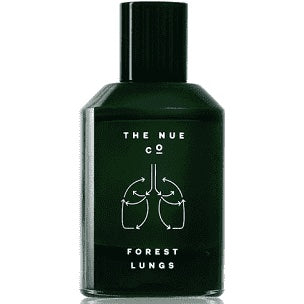A bottle of "forest lungs" fragrance by the nue co.