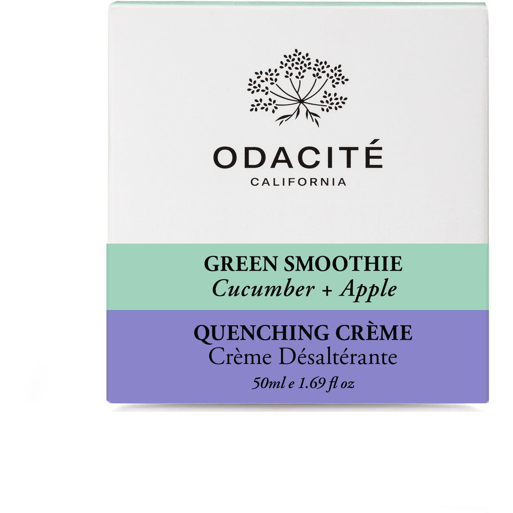 A package of odacite green smoothie quenching crÃ¨me skincare product.