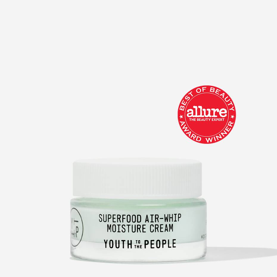 Jar of youth to the people superfood air-whip moisture cream with an allure best of beauty award seal.